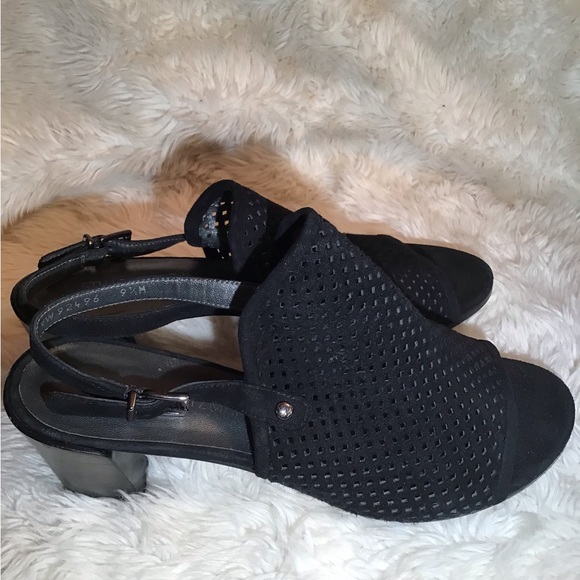 Stuart Weizman black open toe heel sandal size 9 - Picture 3 of 4